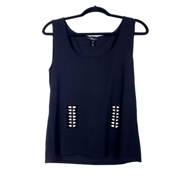 Escada 2 pc detailed tank black sweater set wool blend sz 40 like new condition - Picture 5 of 10